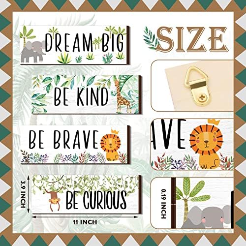 Yookeer 4 Piece Jungle Animal Wall Decor