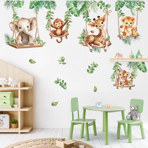Wondever Jungle Animals Wall Stickers