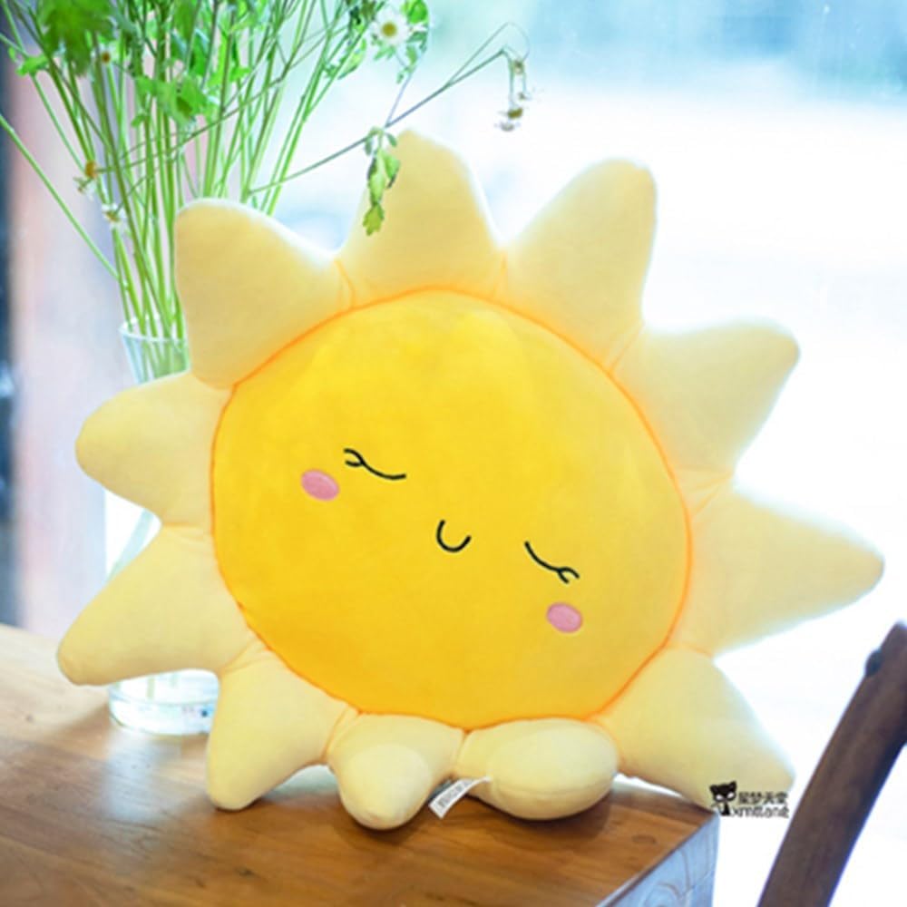 OUKEYI Soft Plush Sun Shape Pillow Yellow 177in