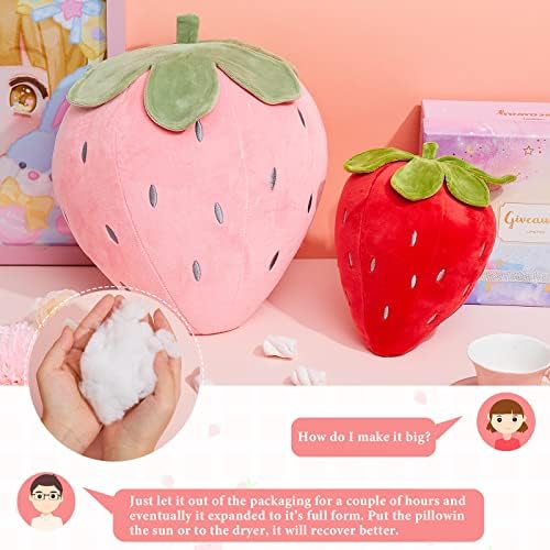 Juexica 2 Pcs Strawberry Plush Pillow
