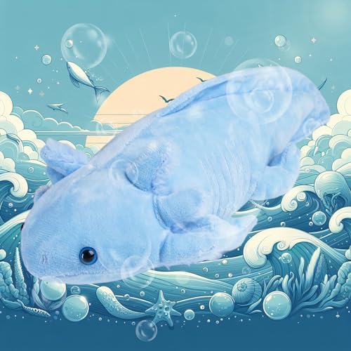 Soft Axolotl Plush Pillow - 19 Inch Blue Cuteness