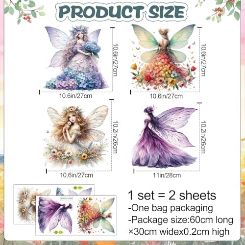 2 Sheets Removable Butterfly Girl Wall Decals