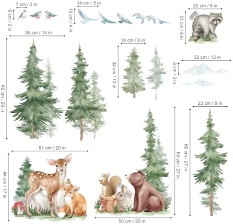Wondever Mountain Tree Wall Stickers for Kids Room 1