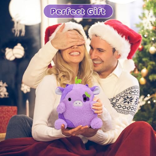 Purple Cow Plush Pillow for Kids and Home Decoration
