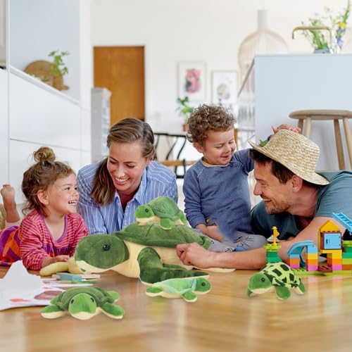 5 Piece Turtle Plush Toy Set with Hidden Babies