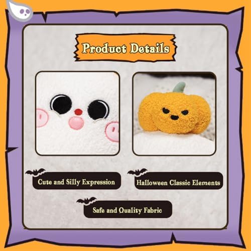 Halloween Pumpkin Ghost Throw Pillow