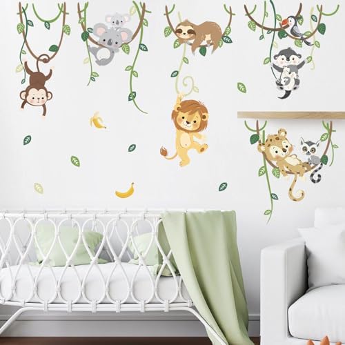 Jungle Animals Safari Wall Stickers for Kids Room