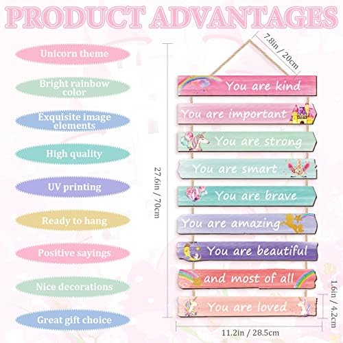 Yookeer 9 Piece Pink Wall Art for Girls