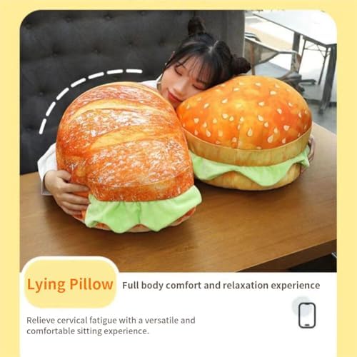 3D Simulation Cheeseburger Plush Pillow