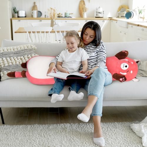 Yeqivo Cute Raccoon Plush Pillow 1968Inch Pink