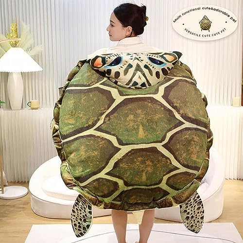 Wearable Turtle Shell Plush Pillow for Kids and Adults