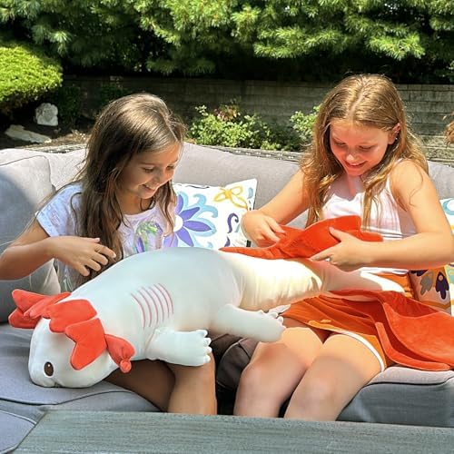 Axolotl Plush Throw Pillow for Kids and Adults