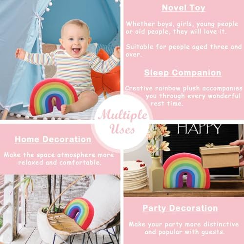 Rainbow Pillow Plush Decorative Cushion Toy