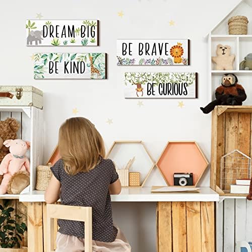 Yookeer 4 Piece Jungle Animal Wall Decor