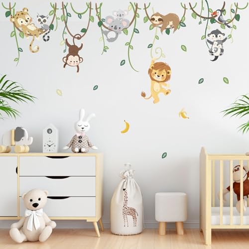 Jungle Animals Safari Wall Stickers for Kids Room