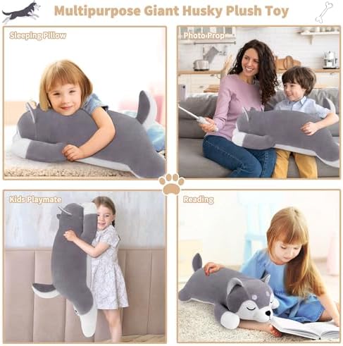 Auspicious Beginning 30 Inch Husky Plush Pillow