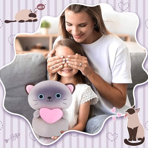 14 Inch Siamese Cat Plush Pillow