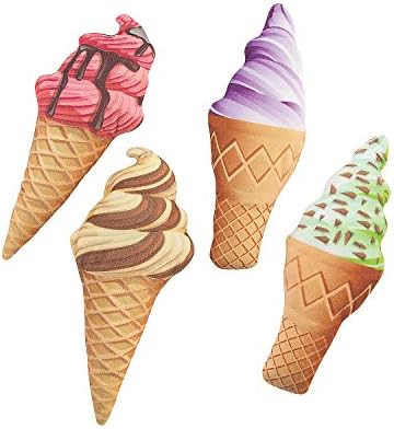 Fun Express Ice Cream Cone Plush Toys Set of 12