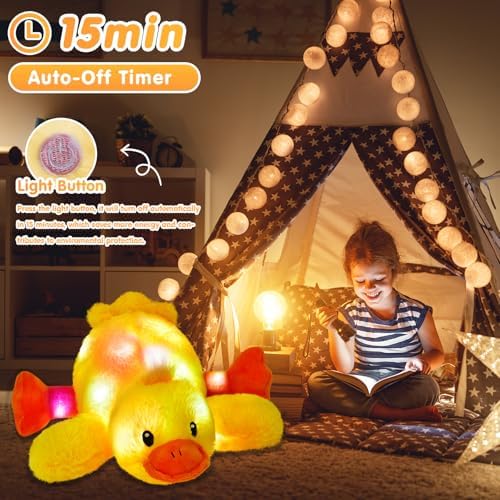 Glow Guards 12 Inch LED Duck Plush Pillow
