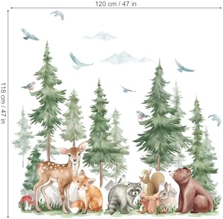 Wondever Mountain Tree Wall Stickers for Kids Room 1
