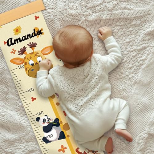 Woodemon Custom Name Growth Chart Wall