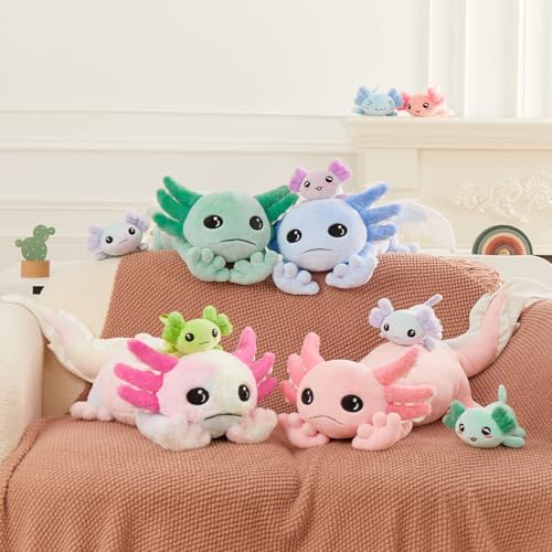 Glow Axolotl Plush Pillow with 4 Babies