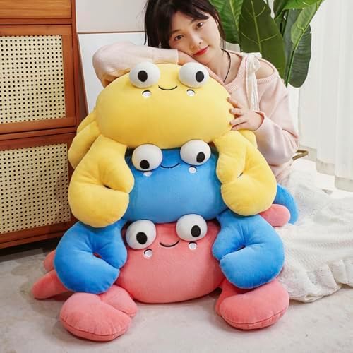 ELAINREN Ultra-Soft Pink Crab Plush Pillow
