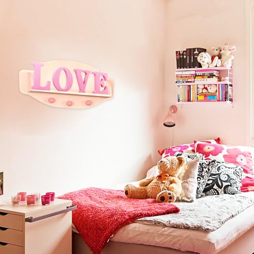 AOCEAN 8 Inch Pink Wood Letters for Wall Decor
