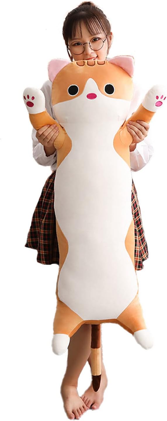 Long Cat Plush Pillow for Kids