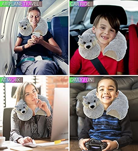 DolliBu Wolf Plush Neck Pillow
