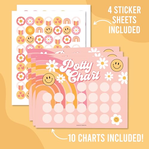 Hadley Designs Retro Potty Training Chart for Toddler Girls 1