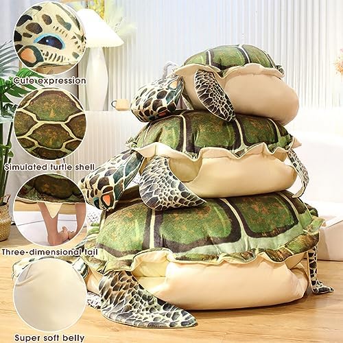 Wearable Turtle Shell Plush Pillow for Kids and Adults