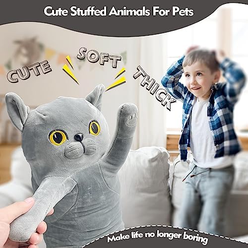 Cute Gray Cat Plush Pillow for Kids