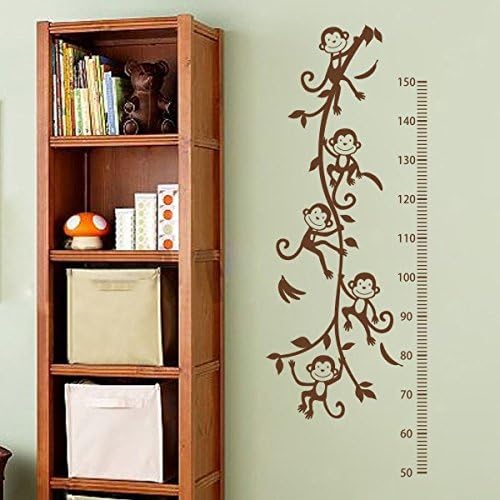 GECKOO Nursery Decor Monkey Growth Chart Vinyl Wall Sticker