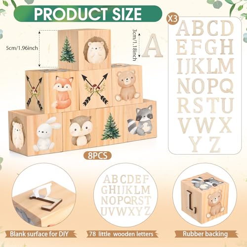 Custom Woodland Animals Name Sign Blocks
