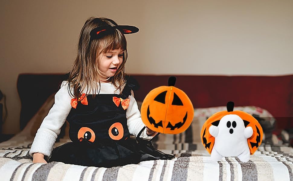 Halloween Pumpkin Ghost Plush Pillow