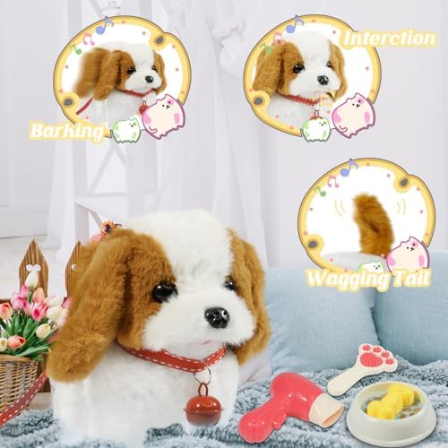 Plush Walking Dog Toy with Leash