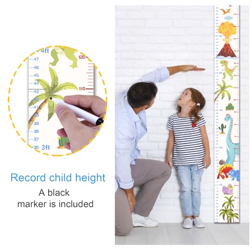 Baby Height Growth Chart with Dinosaur Design