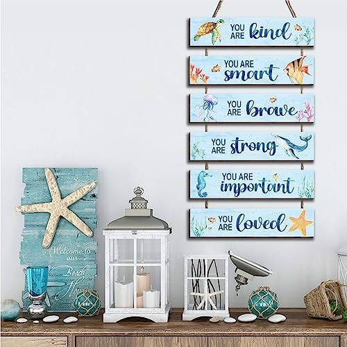 6 Pcs Ocean Decor Wall Plaques for Kids Room
