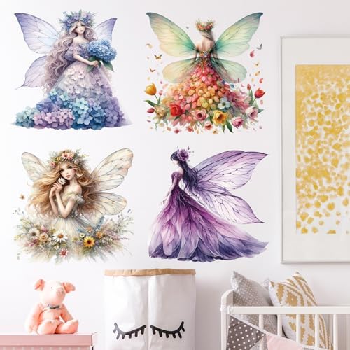 2 Sheets Removable Butterfly Girl Wall Decals