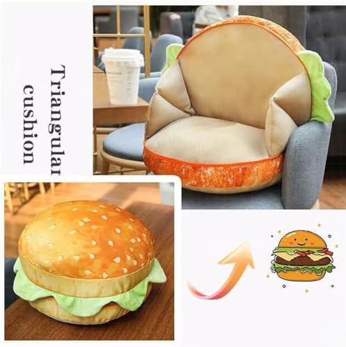 3D Simulation Cheeseburger Plush Pillow