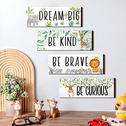 Yookeer 4 Piece Jungle Animal Wall Decor