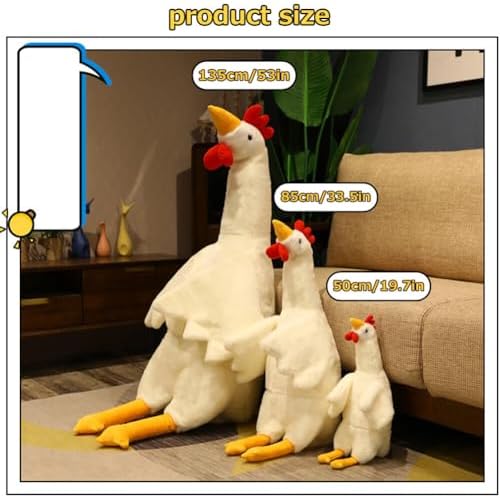 Yuthsona Giant Chicken Plush Pillow Toy