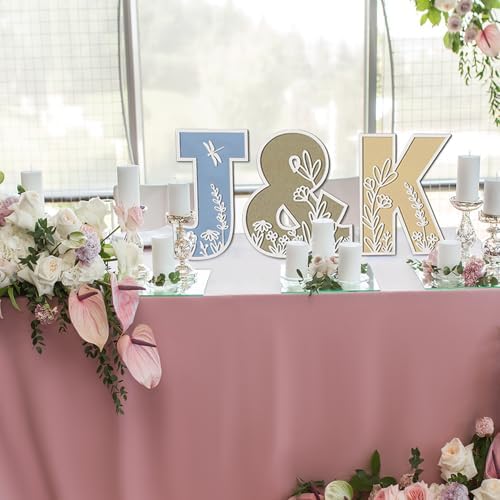 12 Inch Flowered Wooden Letters for Wall Decor