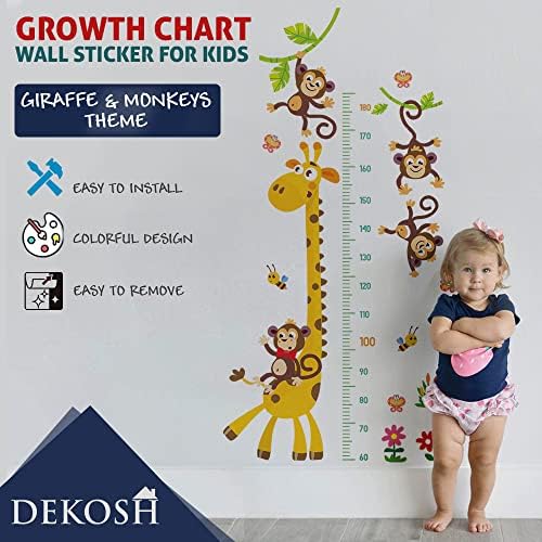 DEKOSH Giraffe Monkeys Kids Height Chart