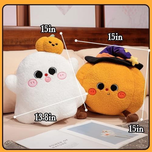 Halloween Pumpkin Ghost Throw Pillow