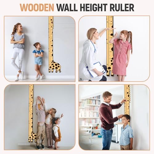 Wooden Growth Chart with Giraffe Design