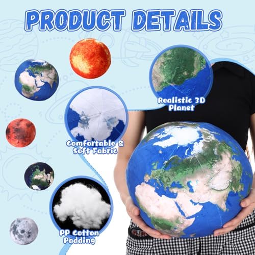 5 Planet Plush Pillow Set Sun Moon Earth
