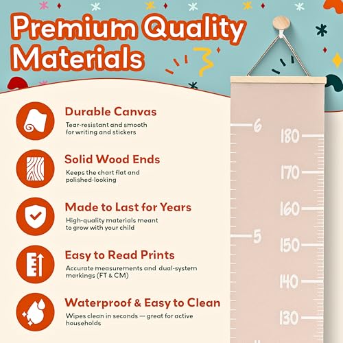 Tiny Whisper Kids Height Wall Chart