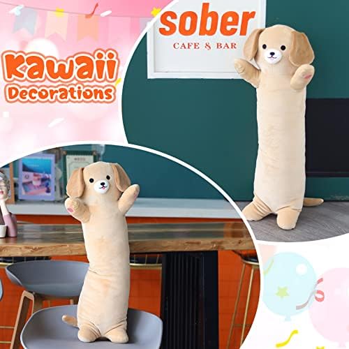 JEROKUMI Long Dog Plush Pillow 26 Inch